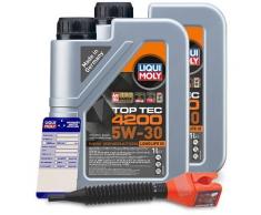 Liqui Moly 2x 1 L Top Tec 4200 5W-30+ Ölw.-Anhänger+ Trichter [Hersteller-Nr. 10802785]