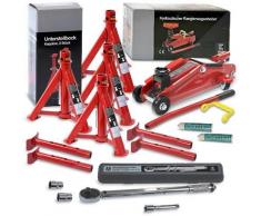 Enva Reifenwechsel-Set: Wagenheber + Stützböcke + Drehmoment + Kreide [Hersteller-Nr. 40514012]