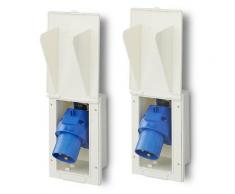 Proplus 2x CEE-Einspeisestecker Einbau rechteckig weis [Hersteller-Nr. 373505]