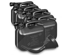 Proplus 5x Benzinkanister 5L Kunststoff UN-geprüft + Trichter [Hersteller-Nr. 40371983]