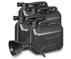 Proplus 4x Benzinkanister 10L Kunststoff UN-geprüft + Trichter [Hersteller-Nr. 40371989]