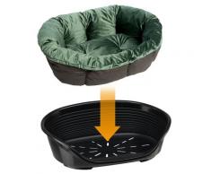 Set aus Ferplast Korb Siesta Deluxe mit Überzug Sofà Samt grün - Größe 12: L 114 x B 83 x H 37 cm