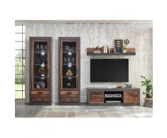 Wohnwand 303 cm 4-teilig used-look QUEENS + Beleuchtung Nr. 4