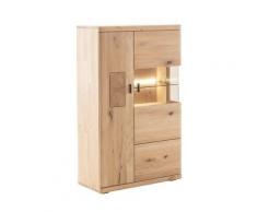 Vitrine 2-türig halbhoch 83 cm Eiche massiv Palencia