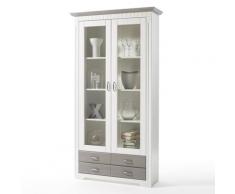 Vitrinenschrank weiß Kiefer massiv Cordoba