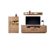 TV-Wohnwand Nr. 3 Eiche massiv Breite ca. 303 cm Palencia