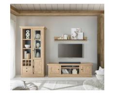 TV-Wohnwand 3-teilig 309 cm Eiche gebürstet Optik Cardiff