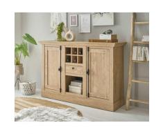 Highboard 2-türig 152 cm mit Flaschenregal Eiche gebürstet Optik Cardiff