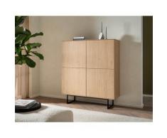 Highboard Eiche hell 4-türig 115 cm Como