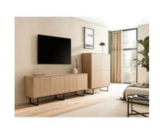 Wohnwand Eiche hell 2-teilig 330 cm Set-5 Como