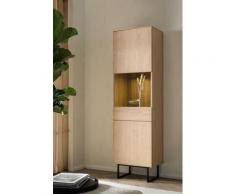 Vitrinenschrank Eiche hell 1-türig 58 cm breit Como