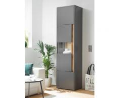 Vitrine 50x197 cm Eiche anthrazit 3-türig Boston