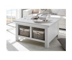 Couchtisch 93x93 cm Höhe 50 cm mit Klappe weiß Pinie WALES