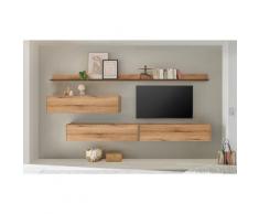 Wohnwand Eiche 340 cm 5-teilig Nr 12 Boston