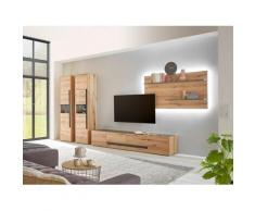 Wohnwand Eiche 400 cm 4-teilig Nr 21 mit Beleuchtung Boston