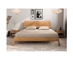 Bett Eiche massiv mit Holzkopfteil Trondheim 200x200