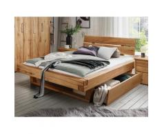 Balkenbett »Lund« mit Bettkasten Wildeiche 160 x 200 cm Metallkufen mit 2 Bettkästen