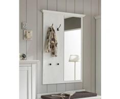 Garderobenpaneel mit Spiegel 105x140 cm weiß Pinie WALES
