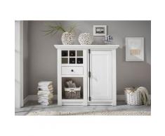 Kommode 105x100 cm 1-türig mit Flascheneinteilung weiß Pinie WALES