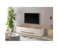 Lowboard 170x40 cm Eiche Weiss 2-türig + Doppelschubkasten BOSTON