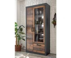 Vitrine 97x201 cm 3-türig used-look QUEENS