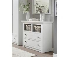 Kommode 105x45 cm Höhe 90 cm mit 2x Schubkästen weiß Pinie WALES
