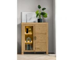 Vitrine mit 2 Türen 112 cm Eiche teilmassiv Andria