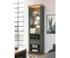 Regal 68x207 mit Flascheneinteilung cm Grün + Eiche CASTLE + Beleuchtung