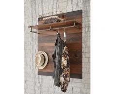 Garderobenpaneel 100x80 cm mit Stange und Haken used-look QUEENS