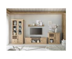 TV-Wohnwand 4-teilig 424 cm Eiche gebürstet Optik Cardiff