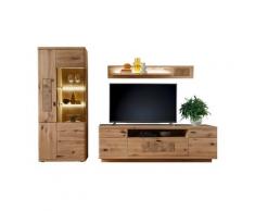 TV-Wohnwand Nr. 2 Eiche massiv Breite ca. 303 cm Palencia