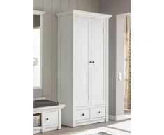 Garderobenschrank 2-türig + 2x Schubkästen weiß Pinie WALES