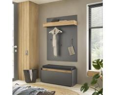 Garderoben-Set 2-teilig anthrazit + Eiche Nr. 3 Boston