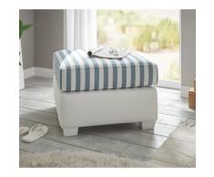 Polsterhocker 80 cm weiss blau gestreift Wales