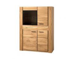 Vitrine halbhoch 4-tuerig 110 cm Volo Eiche teilmassiv geölt