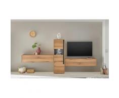 Wohnwand Eiche 350 cm 3-teilig Nr 14 mit Beleuchtung Boston