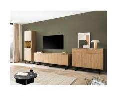 Wohnwand Eiche hell 3-teilig 403 cm Set-7 Como