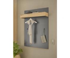 Garderobenpaneel mit Ablage 100 cm anthrazit + Eiche Boston