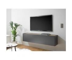 Hängeschrank 150x35 cm Eiche Anthrazit mit 1x Klappe BOSTON