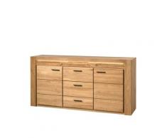Sideboard 181 cm 2-türig 3-Schubladen Volo Eiche teilmassiv geölt
