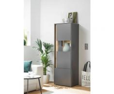 Vitrine 50x155 cm Eiche anthrazit 2-türig Boston