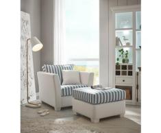 Sessel creme,weiß,blau Microfaser WALES von Empinio24