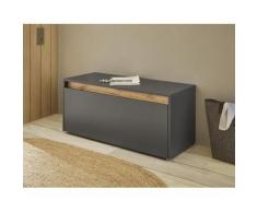 Garderobenbank Schuhschrank 100 cm anthrazit + Eiche grifflos Boston