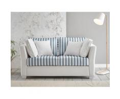 Sofa 2-Sitzer weiss blau gestreift Wales