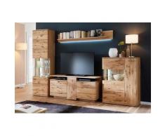 Wohnwand Eiche bianco teilmassiv 320 cm Nr.1 Santa Fe