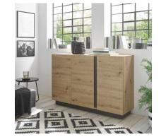 Sideboard 3-türig 138x91 cm Eiche Graphit CORATO