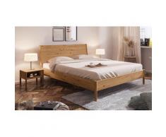 Bett PARIS Eiche massiv mit Holzkopfteil 90x200
