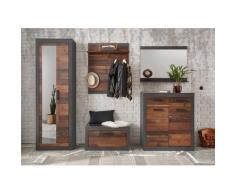 Garderoben-Set 5-teilig mit Schrank und Kommode used-look QUEENS Nr. 1