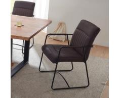 Armlehnstuhl grau Microfaser in Lederoptik ALTENA von Empinio24