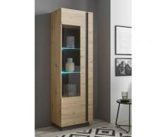 Vitrine 1-türig 60 cm breit Eiche Graphit CORATO